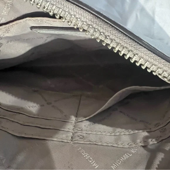 Michael Kors Gray Studded Leather Wristlet Clutch - Picture 3 of 4